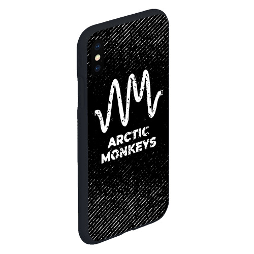 Чехол для iPhone XS Max матовый Arctic Monkeys с потертостями на темном фоне - фото 3