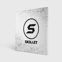 Холст квадратный Skillet с потертостями на светлом фоне