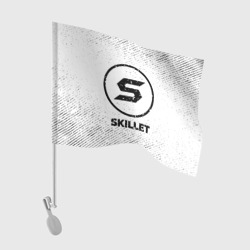 Флаг для автомобиля Skillet с потертостями на светлом фоне