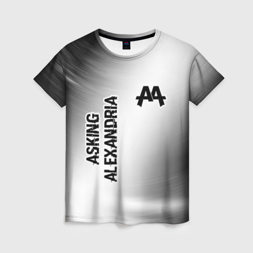 Женская футболка 3D Asking Alexandria glitch на светлом фоне: надпись, символ, цвет 3D печать