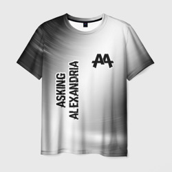 Мужская футболка 3D Asking Alexandria glitch на светлом фоне: надпись, символ