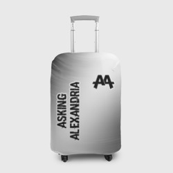 Чехол для чемодана 3D Asking Alexandria glitch на светлом фоне: надпись, символ