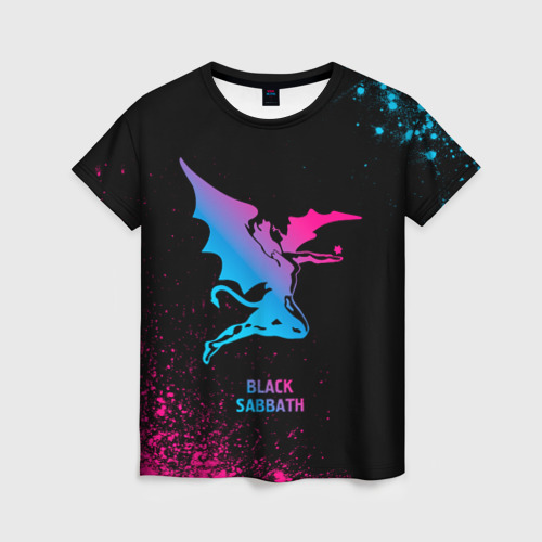 Женская футболка 3D Black Sabbath - neon gradient, цвет 3D печать
