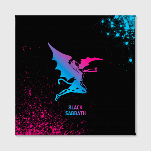 Холст квадратный Black Sabbath - neon gradient, цвет 3D печать - фото 2