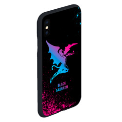 Чехол для iPhone XS Max матовый Black Sabbath - neon gradient - фото 2