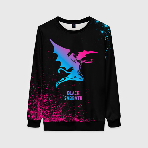 Женский свитшот 3D Black Sabbath - neon gradient, цвет 3D печать