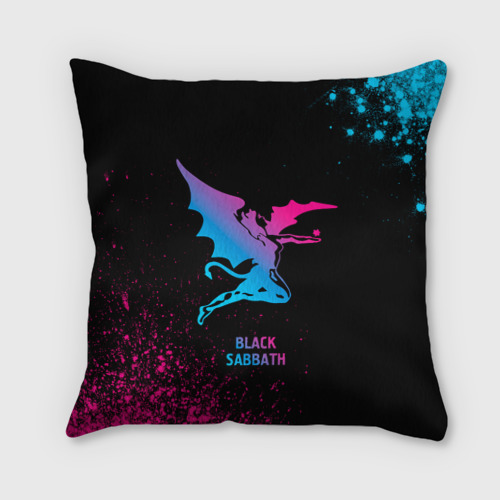 Подушка 3D Black Sabbath - neon gradient