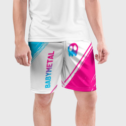 Мужские шорты спортивные Babymetal neon gradient style: надпись, символ - фото 2
