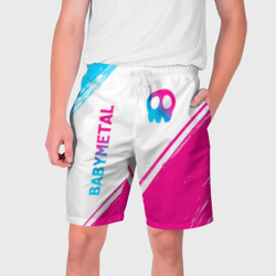 Мужские шорты 3D Babymetal neon gradient style: надпись, символ