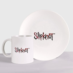 Набор: тарелка + кружка Slipknot молнии