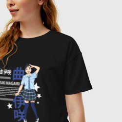 Женская футболка хлопок Oversize Бессонница после школы Магари Исаки - фото 2