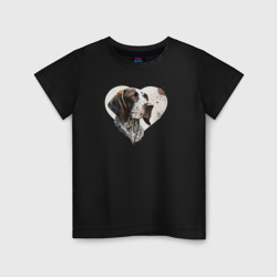 Детская футболка хлопок Навсегда в сердце: пойнтер