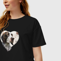 Женская футболка хлопок Oversize Навсегда в сердце: пойнтер - фото 2