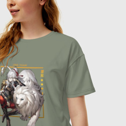 Женская футболка хлопок Oversize Jing Honkai - фото 2