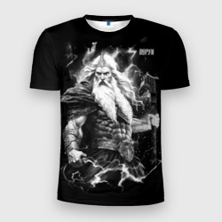 Мужская футболка 3D Slim Перун - Бог громовержец
