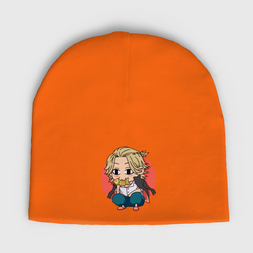 Женская шапка демисезонная Токийские Мстители - Мандзиро Сано, цвет оранжевый