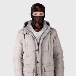 Балаклава 3D Красные розы на черном - паттерн - фото 2