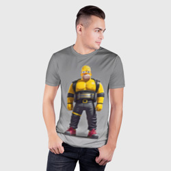 Мужская футболка 3D Slim Homer Simpson пауэрлифтер - neural network - фото 2