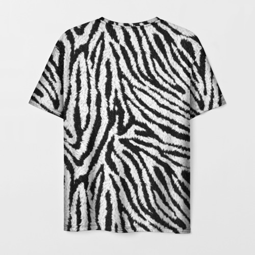 Мужская футболка 3D Пушистый чёрно-белый мех, цвет 3D печать - фото 2