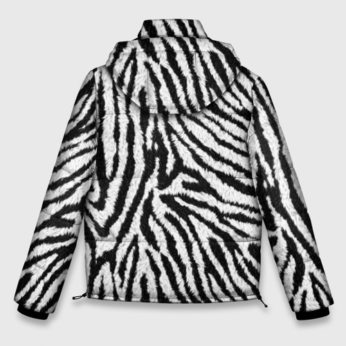 Мужская зимняя куртка 3D Пушистый чёрно-белый мех, цвет черный - фото 2