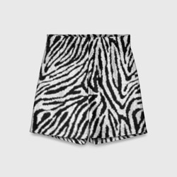 Детские спортивные шорты 3D Пушистый чёрно-белый мех
