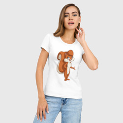 Женская футболка хлопок Slim Укрепляй орешки - фото 2