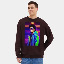 Мужской свитшот oversize без начеса хлопок Джексон Майкл - фото 2