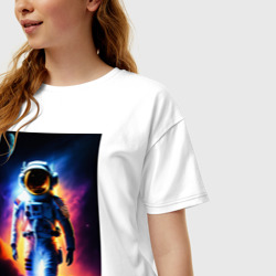 Женская футболка хлопок Oversize Astronaut - фото 2
