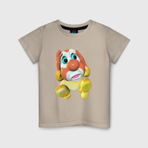 Детская футболка хлопок Клоун Клоша, цвет миндальный