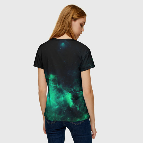 Женская футболка 3D Зелёная галактика Midjourney, цвет 3D печать - фото 4