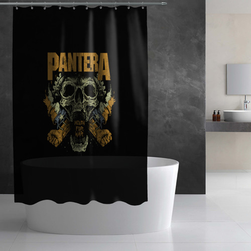 Штора 3D для ванной Pantera - mouth for war - фото 2