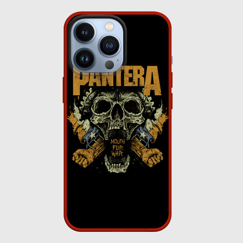 Чехол для iPhone 13 Pro Pantera - mouth for war, цвет красный