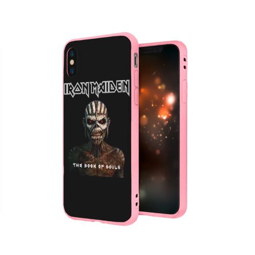 Чехол для iPhone X матовый с принтом Iron Maiden - the book of souls, вид сбоку #3