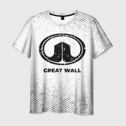 Мужская футболка 3D Great Wall с потертостями на светлом фоне