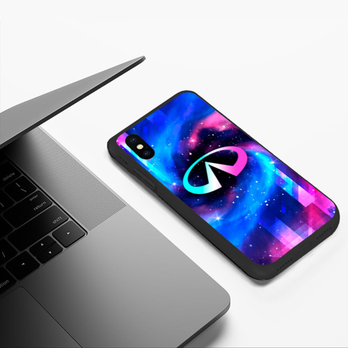 Чехол для iPhone XS Max матовый Infiniti неоновый космос - фото 5