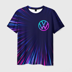 Мужская футболка 3D Volkswagen neon Speed lines