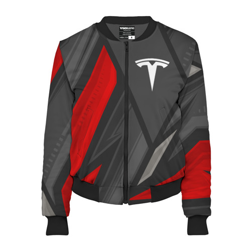 Женский бомбер 3D Tesla sports racing, цвет черный