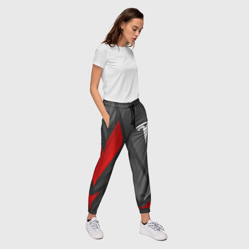 Женские брюки 3D с принтом Tesla sports racing, вид сбоку #3
