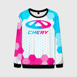 Мужской свитшот 3D Chery neon gradient style