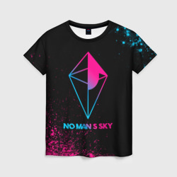 Женская футболка 3D No Man's Sky - neon gradient