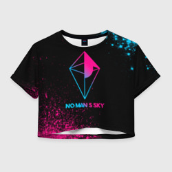 Женская футболка Crop-top 3D No Man's Sky - neon gradient