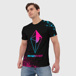 Мужская футболка 3D No Man's Sky - neon gradient - фото 2