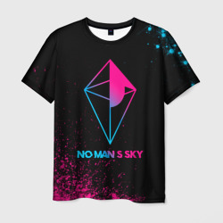 Мужская футболка 3D No Man's Sky - neon gradient