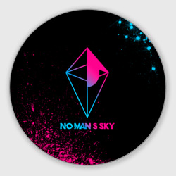 Круглый коврик для мышки No Man's Sky - neon gradient