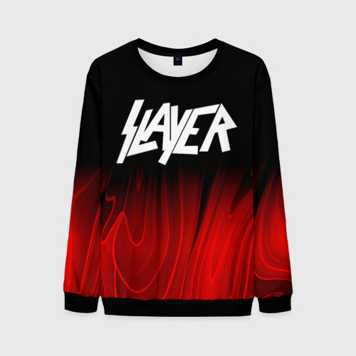 Мужской свитшот 3D Slayer red plasma, цвет черный