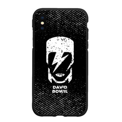 Чехол для iPhone XS Max матовый David Bowie с потертостями на темном фоне