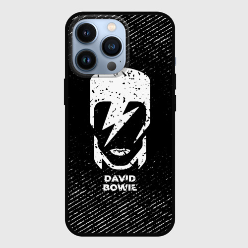 Чехол для iPhone 13 Pro David Bowie с потертостями на темном фоне