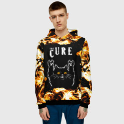 Мужская толстовка 3D The Cure рок кот и огонь - фото 2