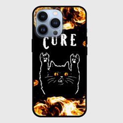 Чехол для iPhone 13 Pro The Cure рок кот и огонь