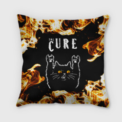 Подушка 3D The Cure рок кот и огонь